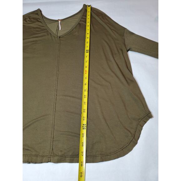 Free People Womens Oversized XS Top Tunic Olive GREEN Stretch Off Shoulder - Picture 11 of 13